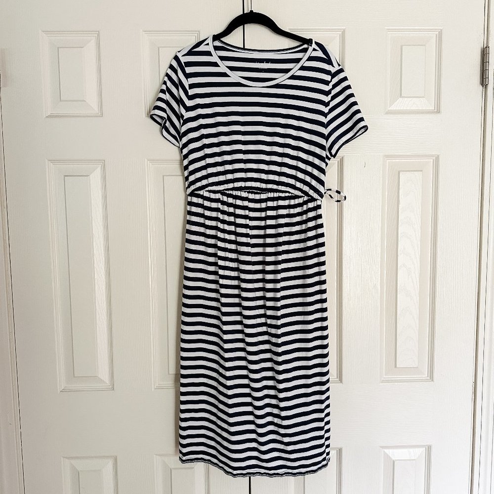 Isabel Maternity by Ingrid & Isabel Short Sleeve Tie Waist Dress - Navy L